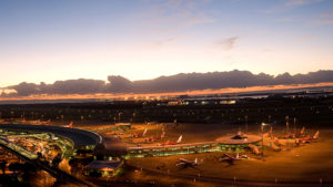 Brisbane Airport at night.