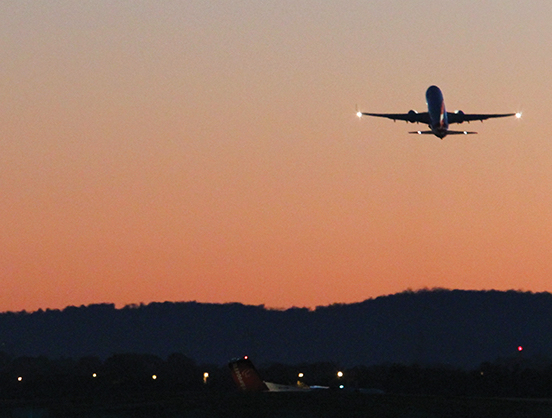 Aeroplane in the sky.