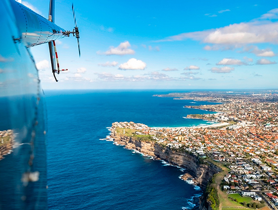 View from aeroplane out on to the Australian coast line.