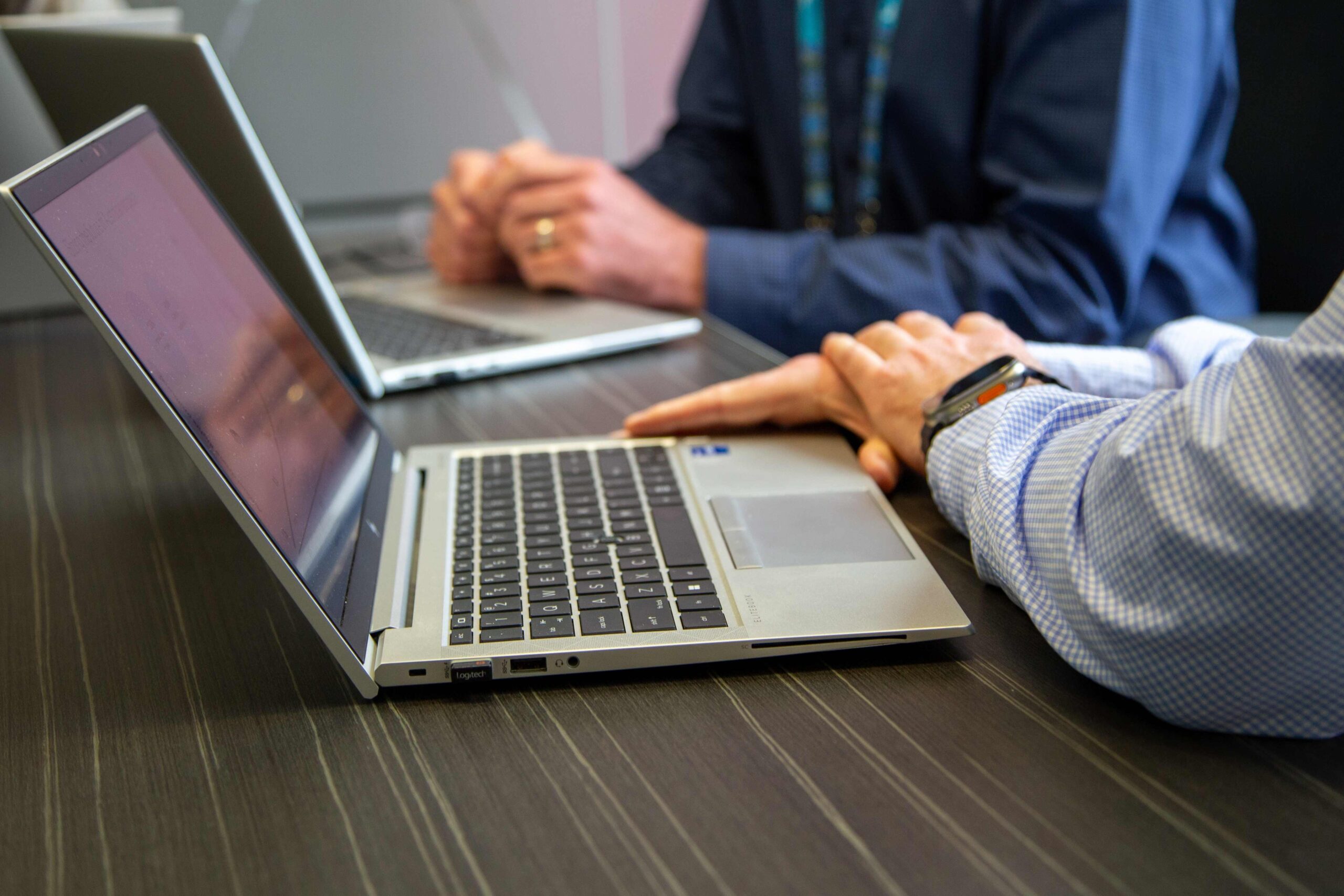 Hands on laptop computer