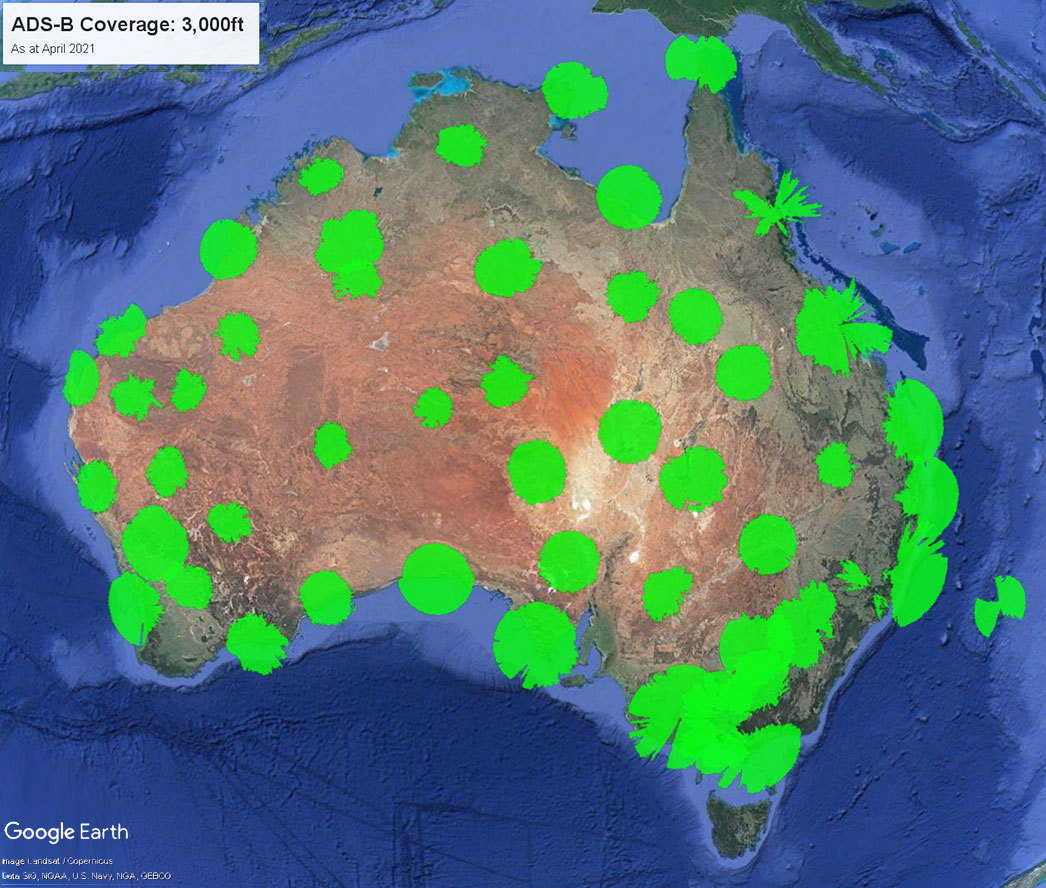 ADSB coverage Airservices