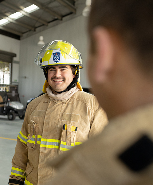 Male avaition rescue fire fighter.