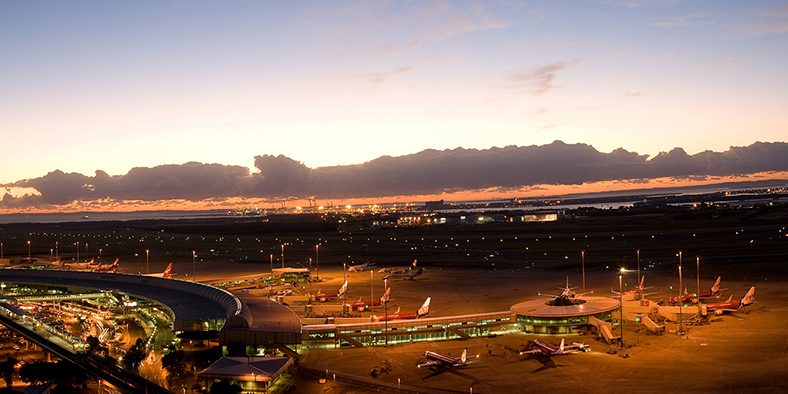 Brisbane Airport at night.