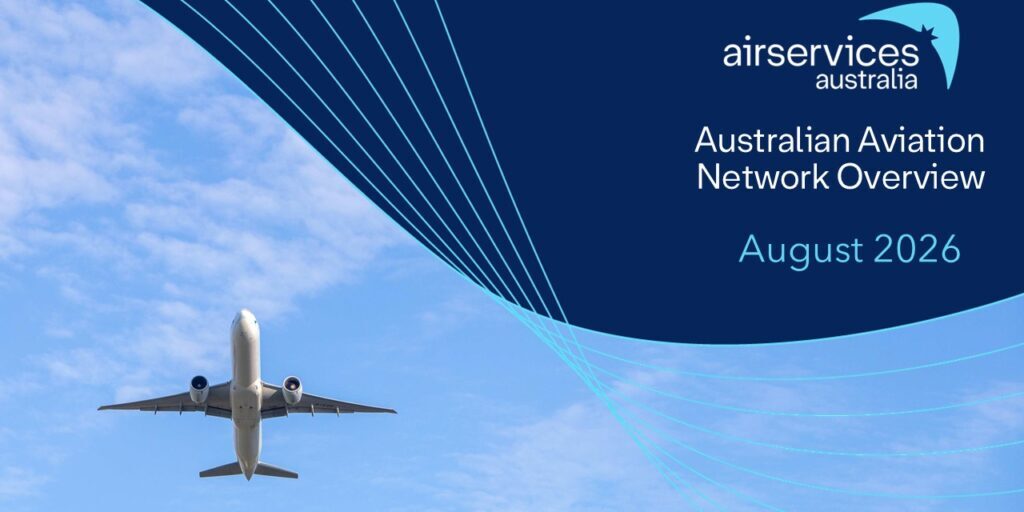 Corporate image of plane flying for network overview
