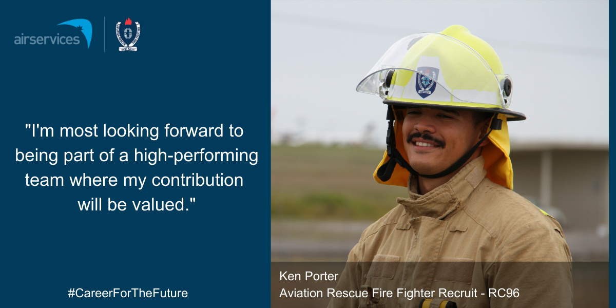 Aviation rescue fire fighter recruit Ken Porter.