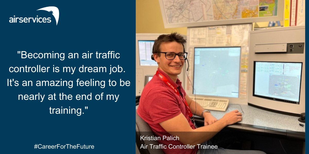 Kristian Palich is almost at the end of his journey to becoming an air traffic controller.