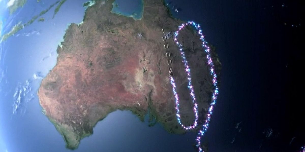 Santa sleigh over Australia