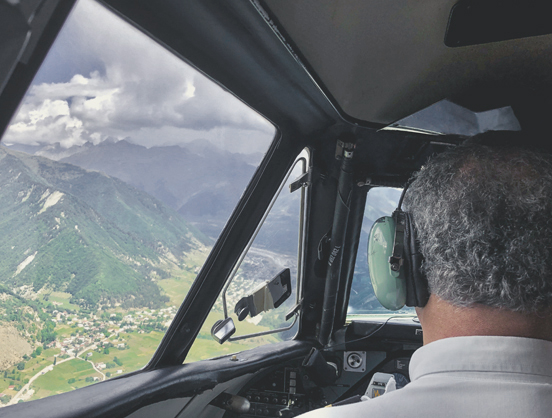 Pilot in a plane.