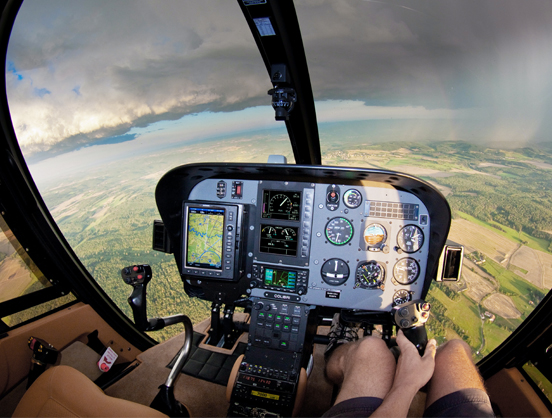 Control panel in a helicopter.