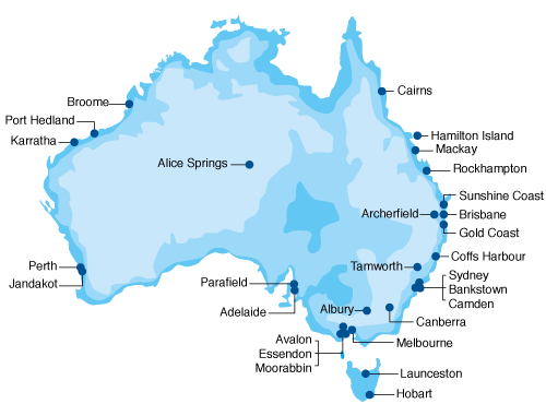 Air Traffic Control Tower locations.