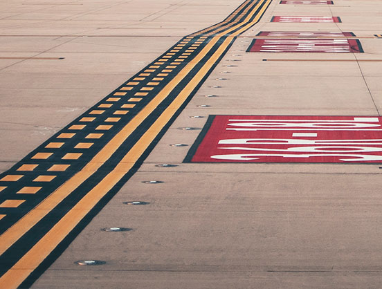 Airport runway markings.